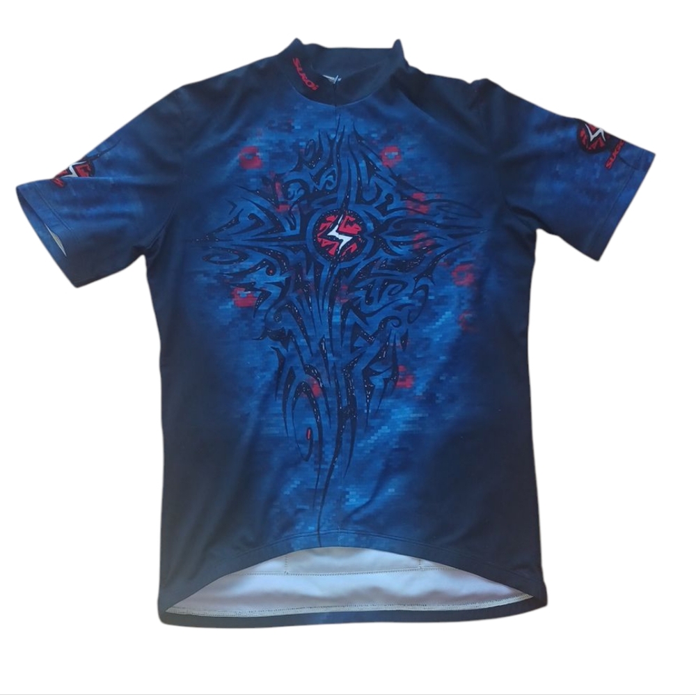 SUGOI Blue Graphic Short Sleeve Cycling Jersey 6561
